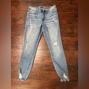 Celebrity Pink Light Blue Distressed Skinny Jeans